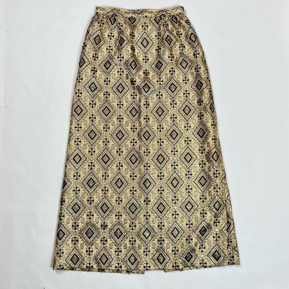 60s golden maxi skirt